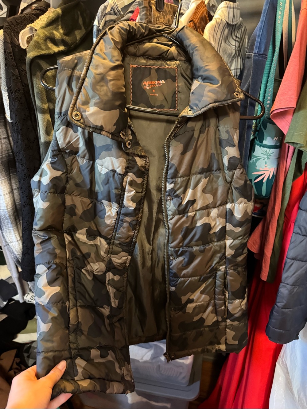 Women's Olive Camo Quilted Puffer Vest